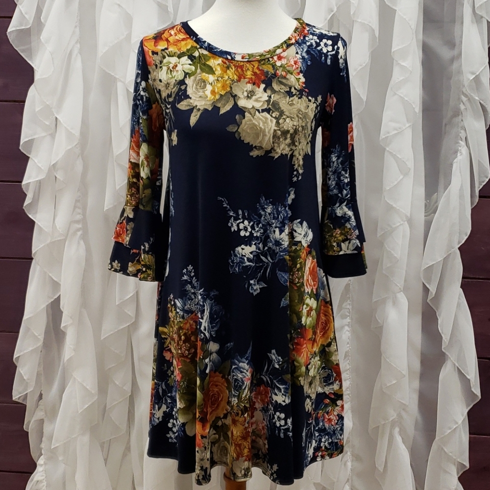 NWT Dress, Navy floral